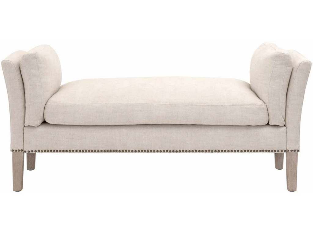 Essentials for Living 6430UP.BIS-GLD/NG  Warner Bench in Performance Bisque French Linen Natural Gray Ash