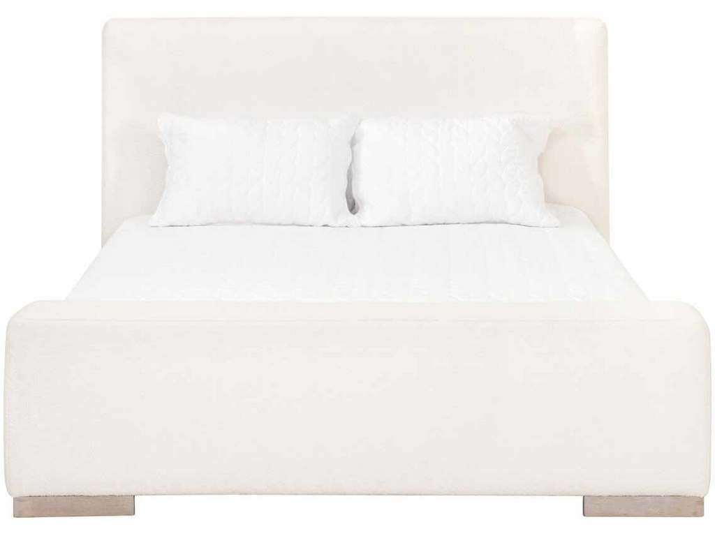 Essentials for Living 7129-3.BOU-SNO/NG  Warren Standard King Bed in Performance Boucle Snow Natural Gray Oak