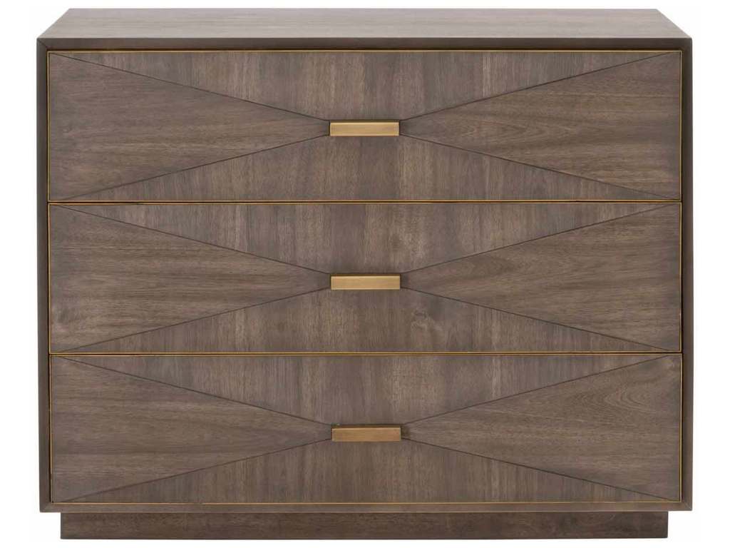 Essentials For Living 6157.BBRN/BGLD  Wynn 3 Drawer Nightstand in Burnished Brown Brushed Gold