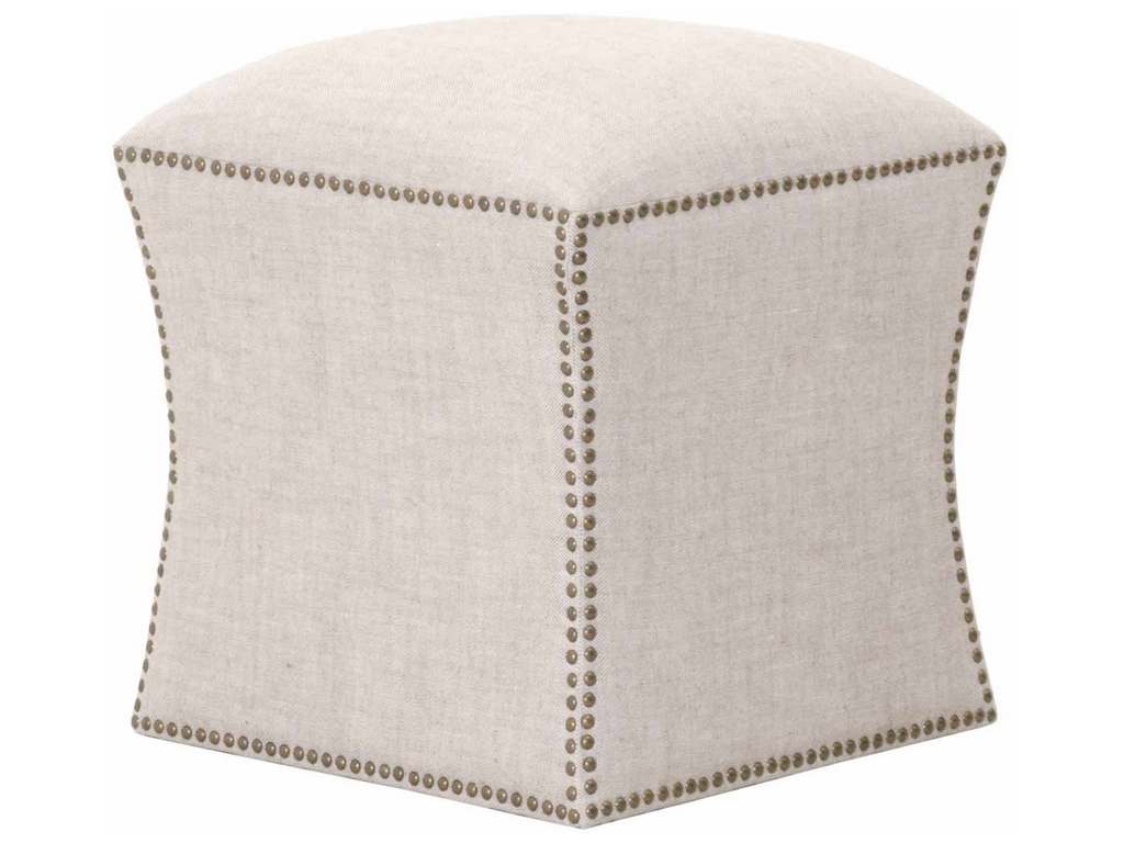 Essentials for Living 6435.BIS-GLD  York Ottoman in Performance Bisque French Linen