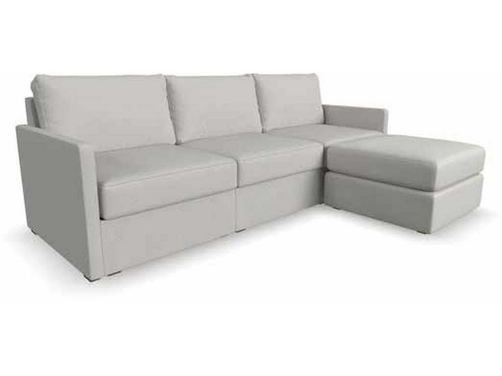 Flexsteel 902231N931301 Flex Sofa with Narrow Arm and Ottoman Frost