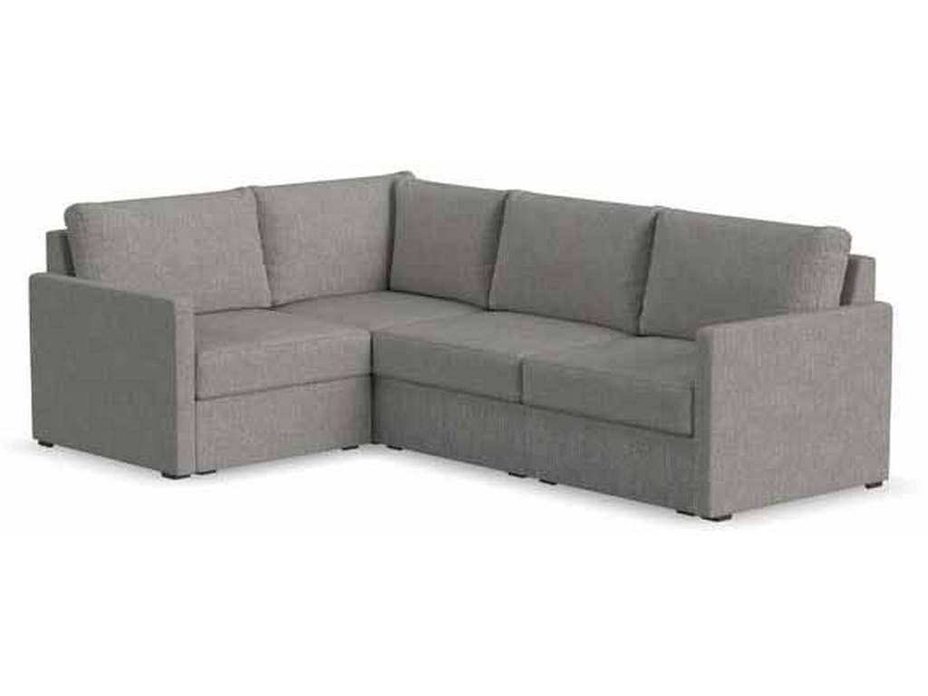 Flexsteel 90224NSEC31302 Flex 4 Seat Sectional with Narrow Arm Pebble