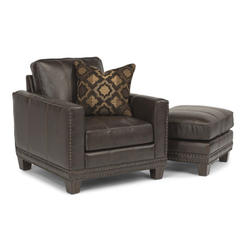 Flexsteel 1373-10-08 Port Royal Leather Chair and Ottoman