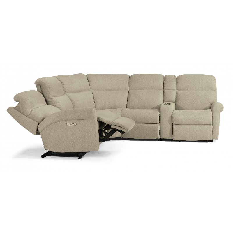 Flexsteel 2902-SECTPH Davis Power Reclining Sectional with Power Headrests