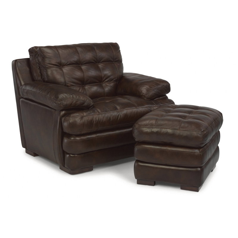 Flexsteel 1727-08 Jacob Leather Ottoman