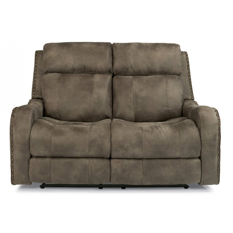 Flexsteel 1418-60PH Springfield Fabric Power Reclining Loveseat with Power Headrests
