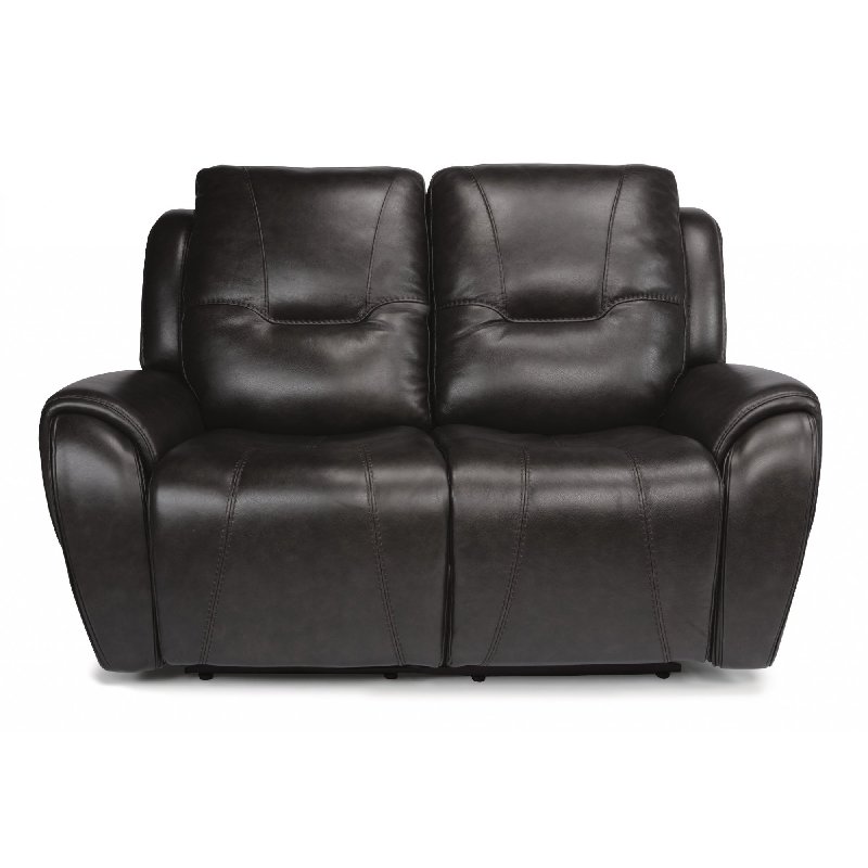 Flexsteel 1134-60PH Trip Leather Power Reclining Loveseat with Power Headrests