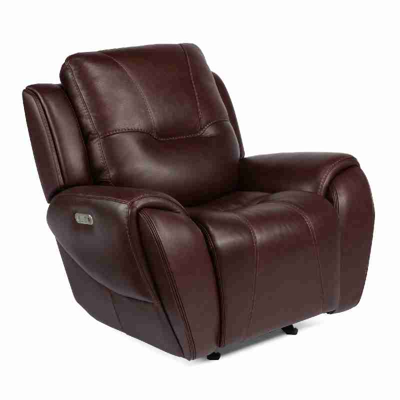 Flexsteel 1134-54PH Trip Leather Power Gliding Recliner with Power Headrest