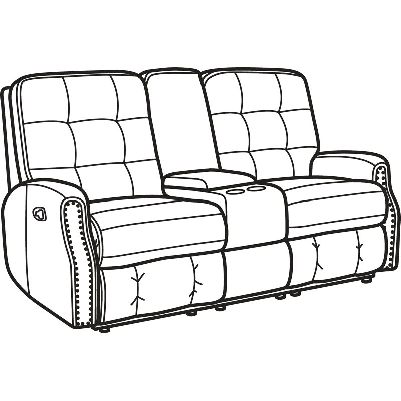 Flexsteel 3881-601 Devon Leather Reclining Loveseat with Console and Nailhead Trim Flexsteel 3881-601 Devon Leather Reclining Loveseat with Console and Nailhead Trim