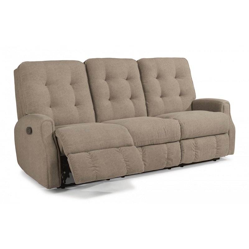 Flexsteel 3882-62 Devon Leather Reclining Sofa without Nailhead Trim