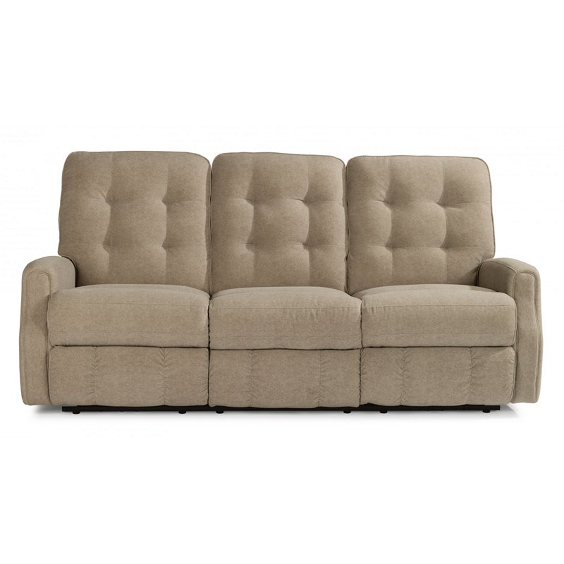 Flexsteel 3882-62M Devon Leather Power Reclining Sofa without Nailhead Trim