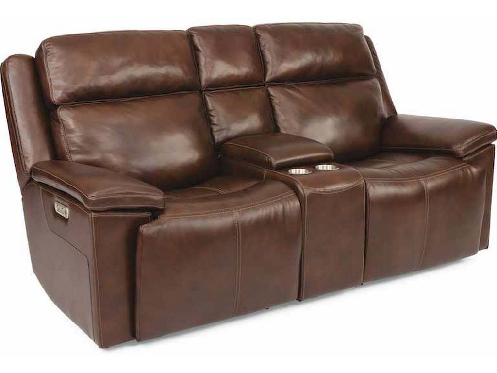 Flexsteel 1187-64PH  Chance Power Reclining Loveseat with Console and Power Headrests