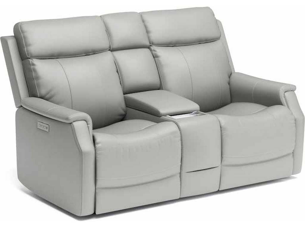 Flexsteel 1520-64PH  Easton Power Reclining Loveseat with Console and Power Headrests and Lumbar