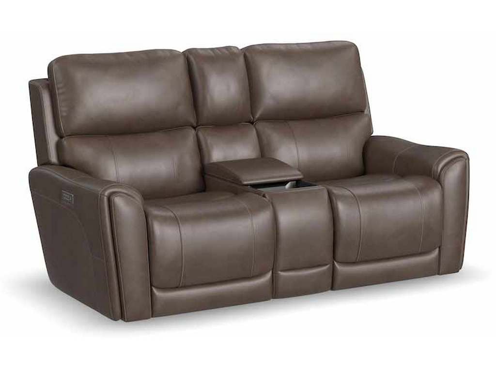 Flexsteel 1587-64PH  Carter Power Reclining Loveseat with Console and Power Headrests and Lumbar