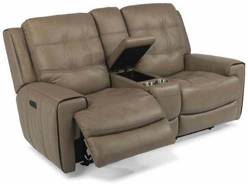 Flexsteel 1681-64PH  Wicklow Power Reclining Loveseat with Console and Power Headrests