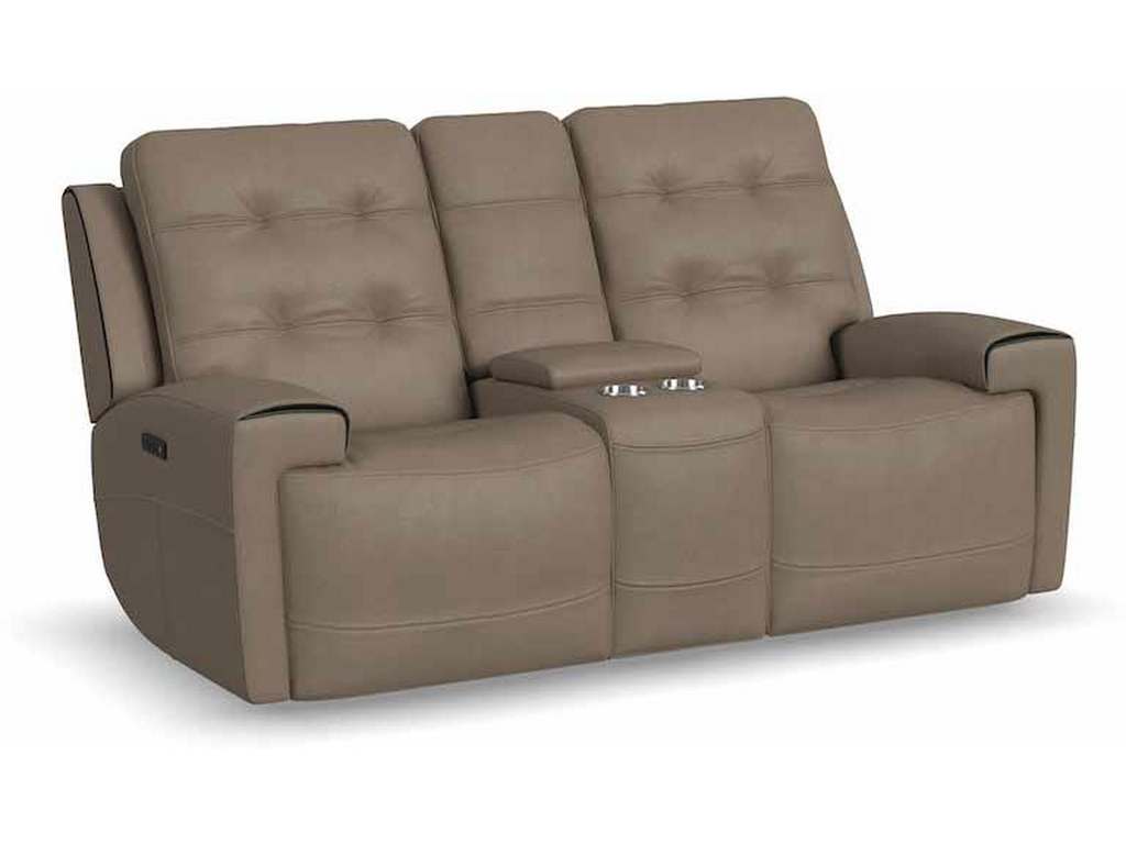 Flexsteel 1781-64PH  Iris Power Reclining Loveseat with Console and Power Headrests