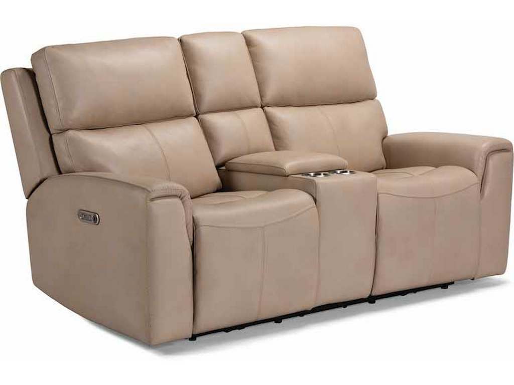 Flexsteel 1828-64PH  Jarvis Power Reclining Loveseat with Console and Power Headrests