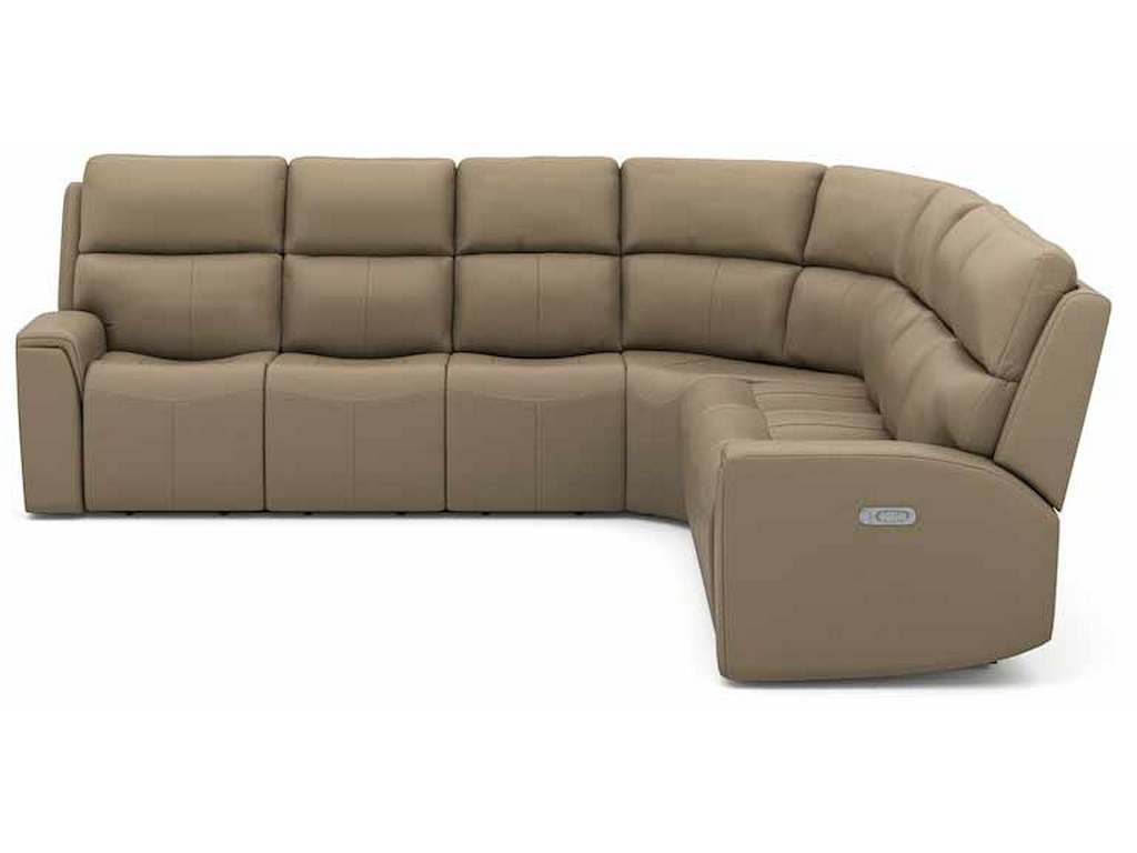 Flexsteel 1828-SECTPH  Jarvis Power Reclining Sectional with Power Headrest