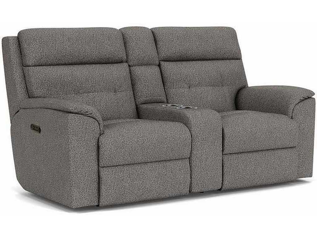 Flexsteel 2804-601H  Mason Power Reclining Loveseat with Console and Power Headrests