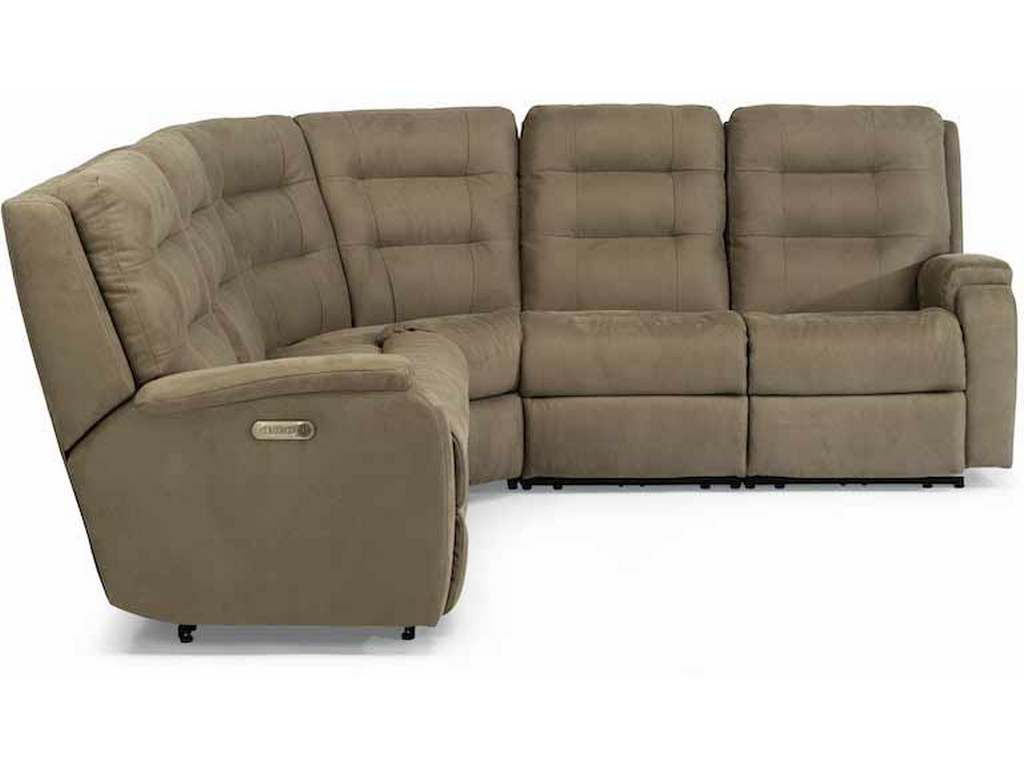 Flexsteel 2810-SECTPHL  Arlo Power Reclining Sectional with Power Headrests and Lumbar