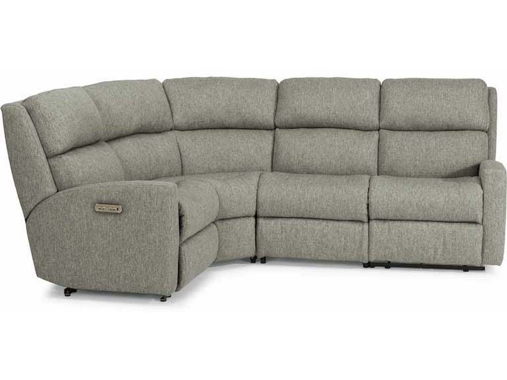 Flexsteel 2900-SECTPH  Catalina Power Reclining Sectional with Power Headrests