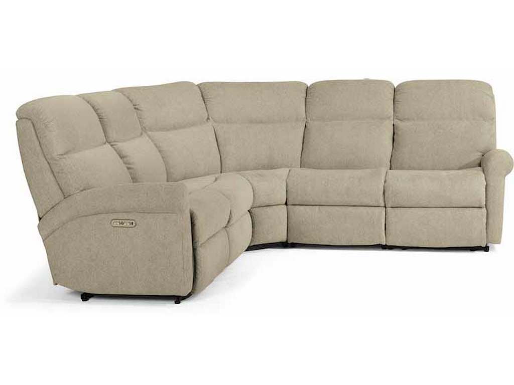 Flexsteel 2902-SECTPH  Davis Power Reclining Sectional with Power Headrests