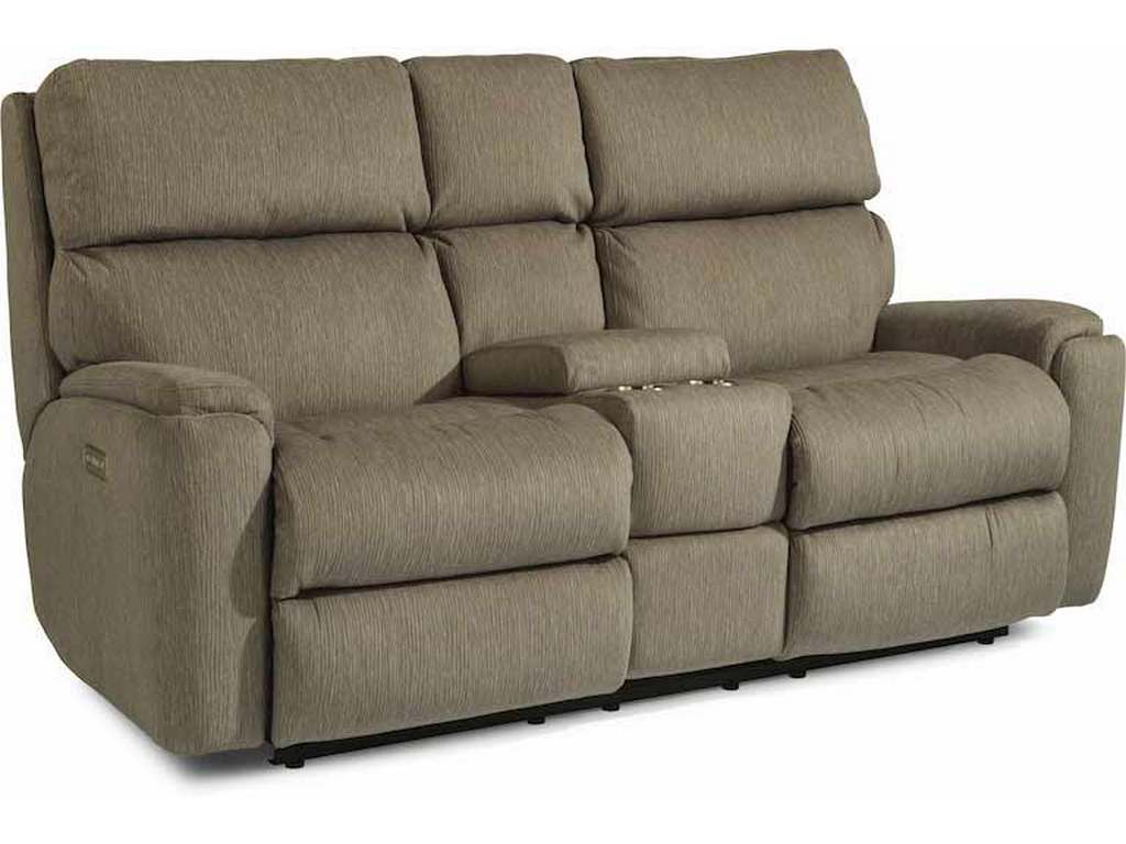 Flexsteel 2904-601H  Rio Power Reclining Loveseat with Console and Power Headrests