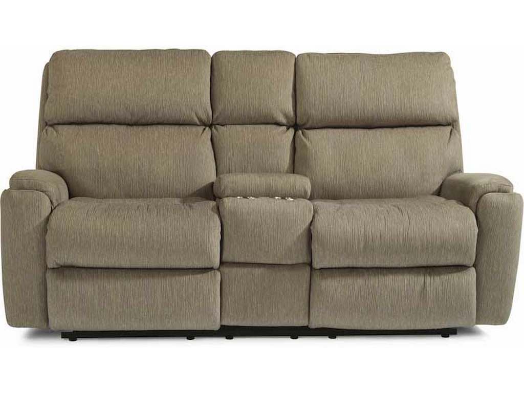 Flexsteel 2904-601M  Rio Power Reclining Loveseat with Console