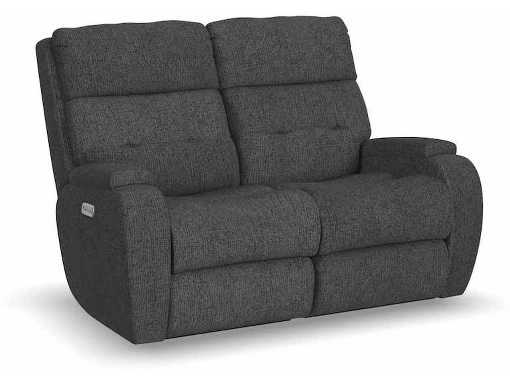 Flexsteel 2906-60H  Strait Power Reclining Loveseat with Power Headrests