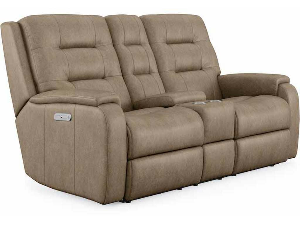 Flexsteel 3810-601H  Arlo Power Reclining Loveseat with Console and Power Headrests
