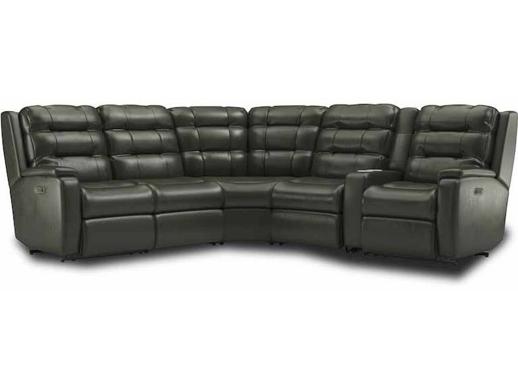 Flexsteel 3810-SECTPHL  Arlo Power Reclining Sectional with Power Headrests and Lumbar