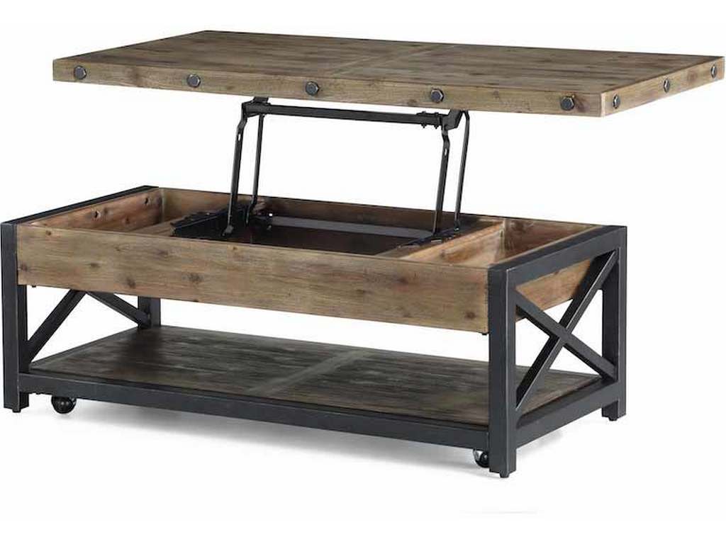 Flexsteel 6723-0311  Carpenter Rectangular Lift Top Coffee Table with Casters
