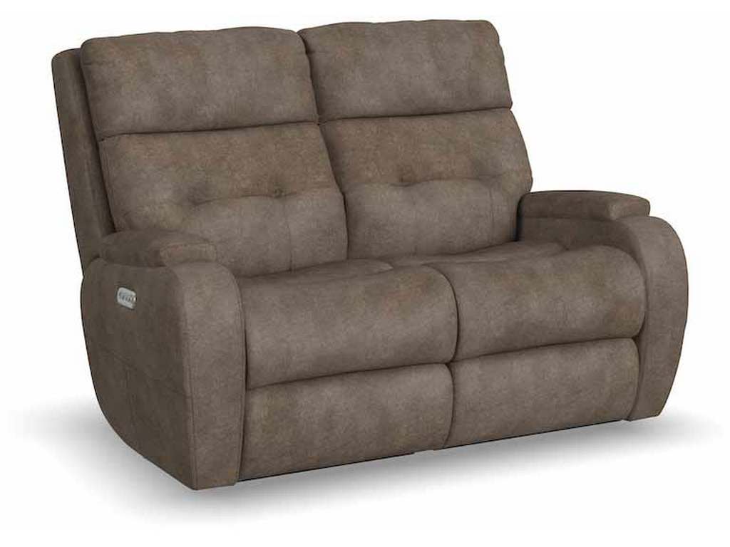 Flexsteel B3906-60H  Strait Power Reclining Loveseat with Power Headrests