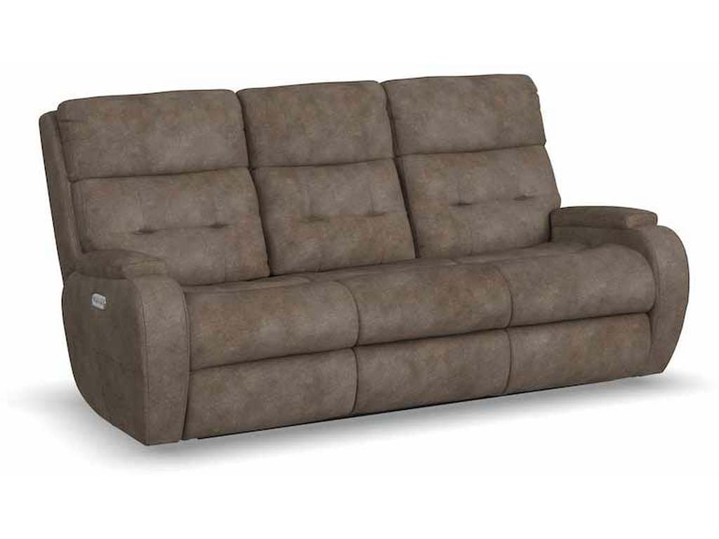 Flexsteel B3906-62H  Strait Power Reclining Sofa with Power Headrests