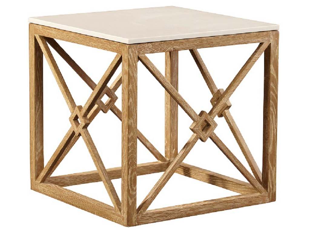 Furniture Classics 20-114  White Marble Side Table