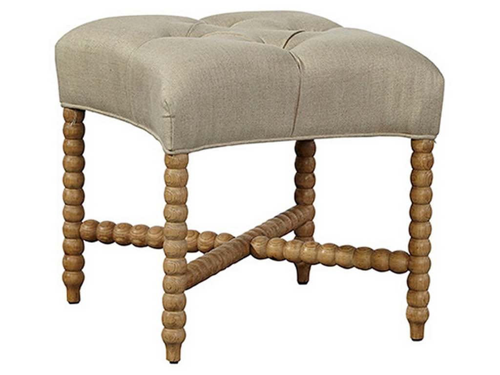 Furniture Classics 70944 Tufted Linen Stool Furniture Classics 70944 Tufted Linen Stool