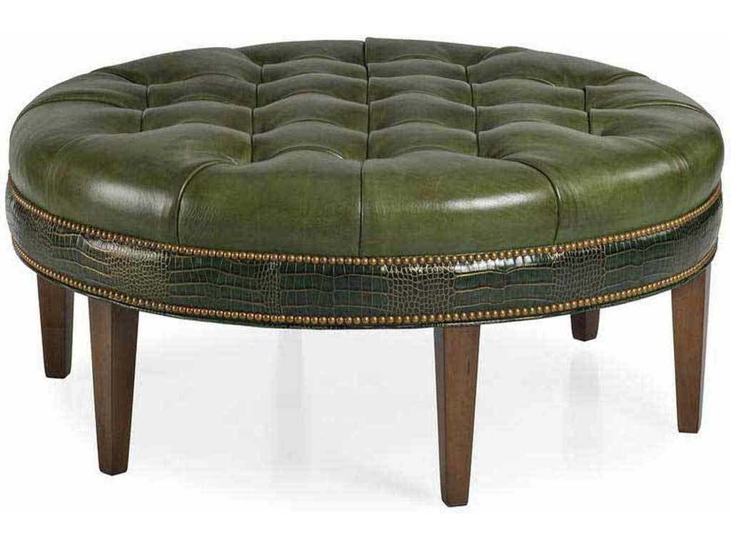 Hancock and Moore 6396-T  Gregory Leather Tufted Ottoman