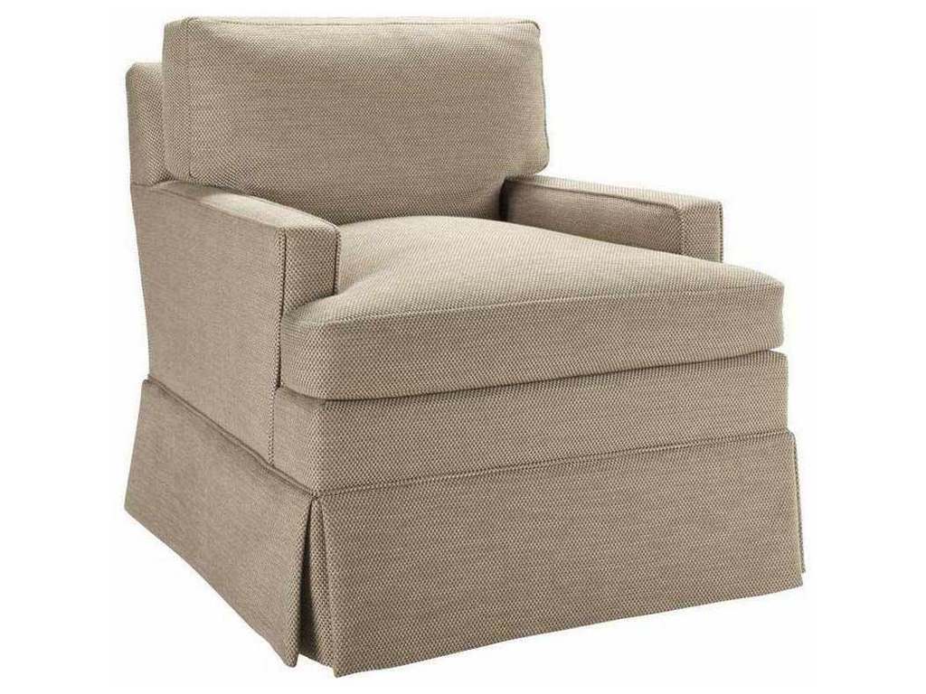 Hickory Chair HC4300-33 Silhouettes Chair With Narrow Square Arm Kick Pleat