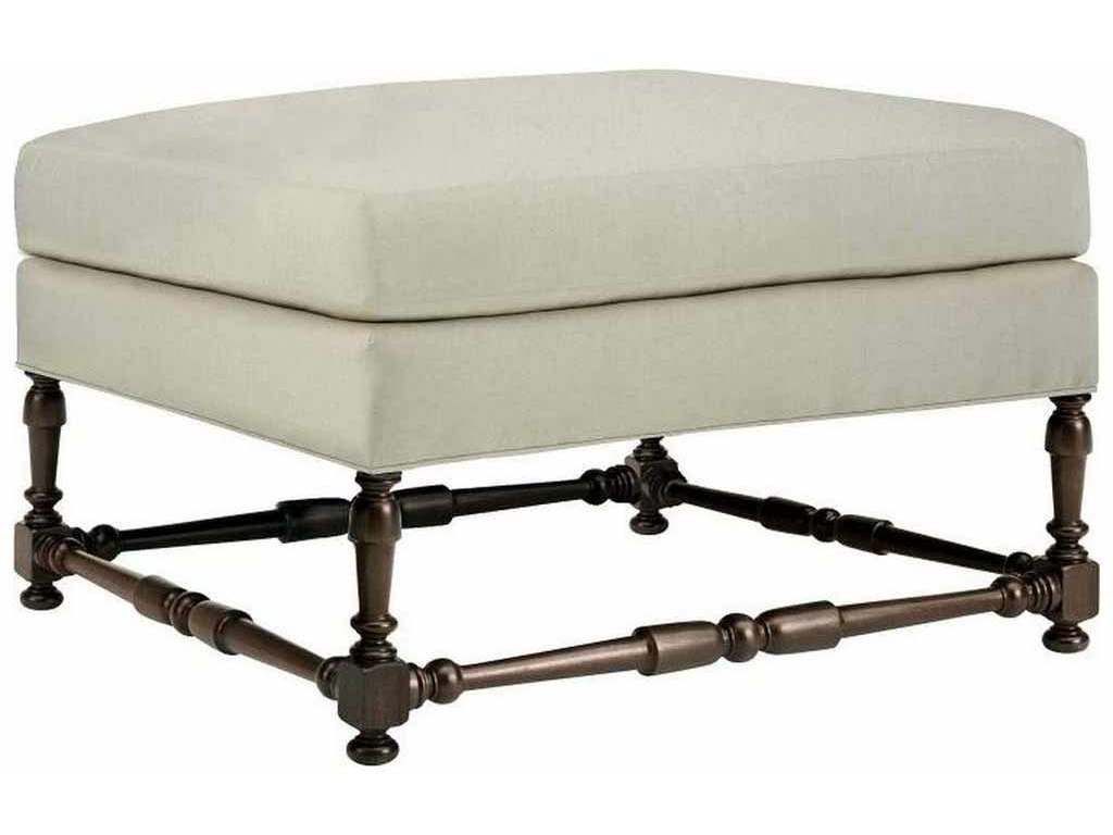 Hickory Chair HC701-29 Maud Ottoman With Turned Stretchers