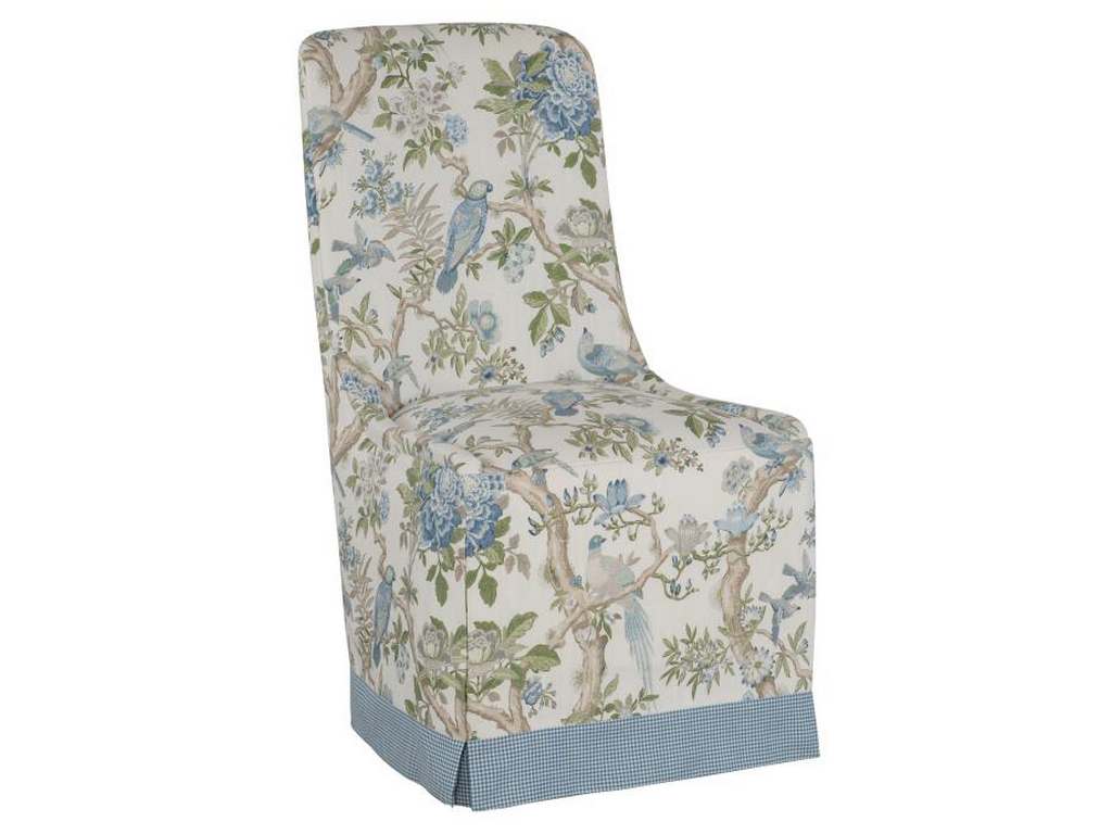 Hickory Chair HC6705-02 Evelyn Waterfall Skirted Dining Chair Standard With Casters