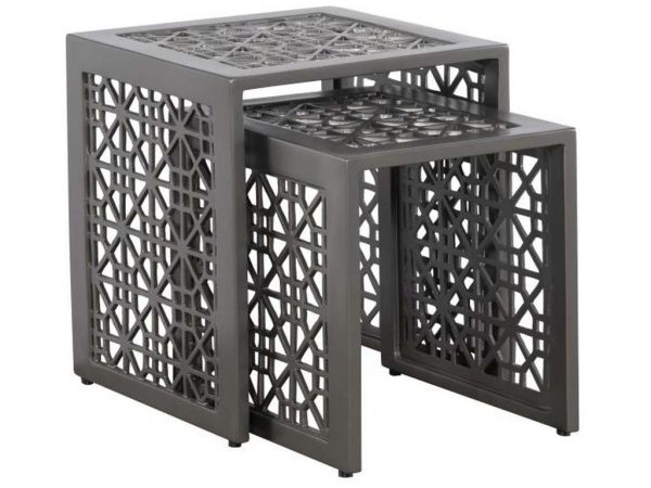 Hickory Chair HCD8985-G-STK Haret Nesting End Table Smoke Grey