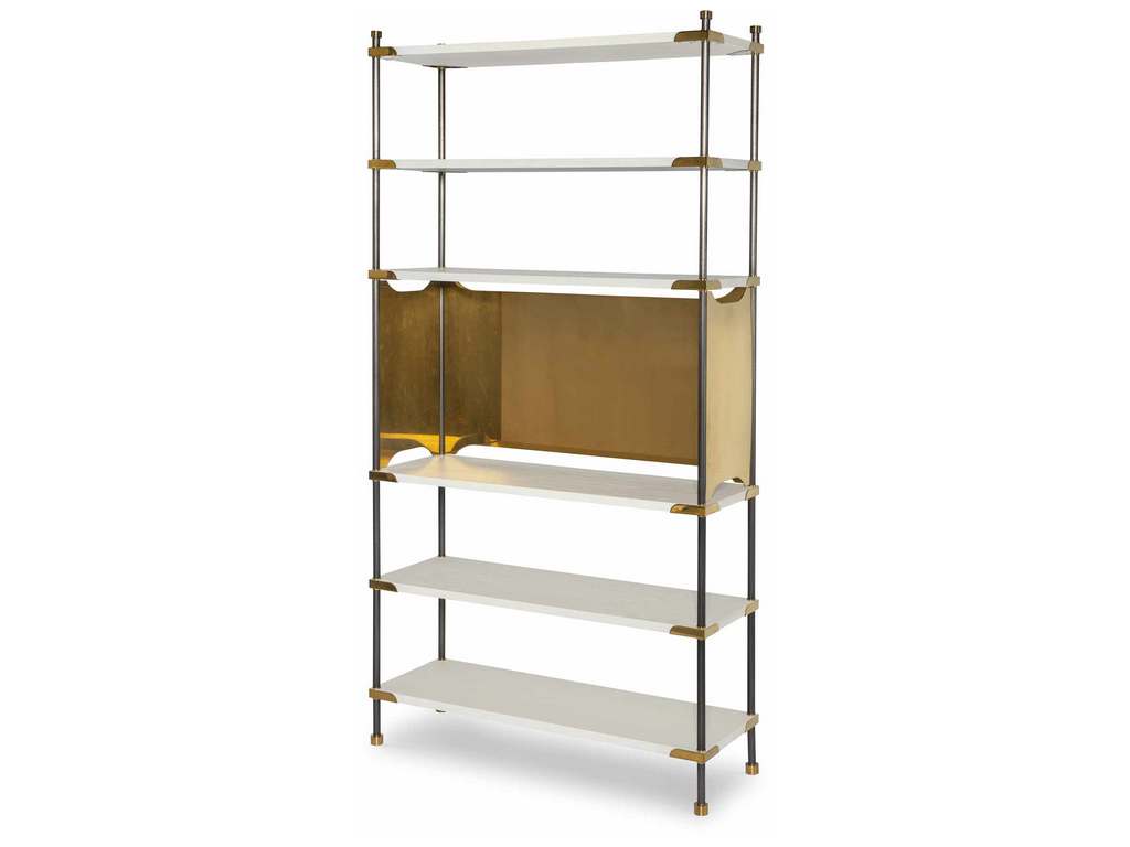 Highland House HH19-508-AC  Benson Etagere with Alabaster Cerused Finish
