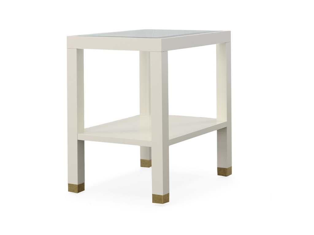 Highland House HH26-154G  Trevor Side Table With Glass Top