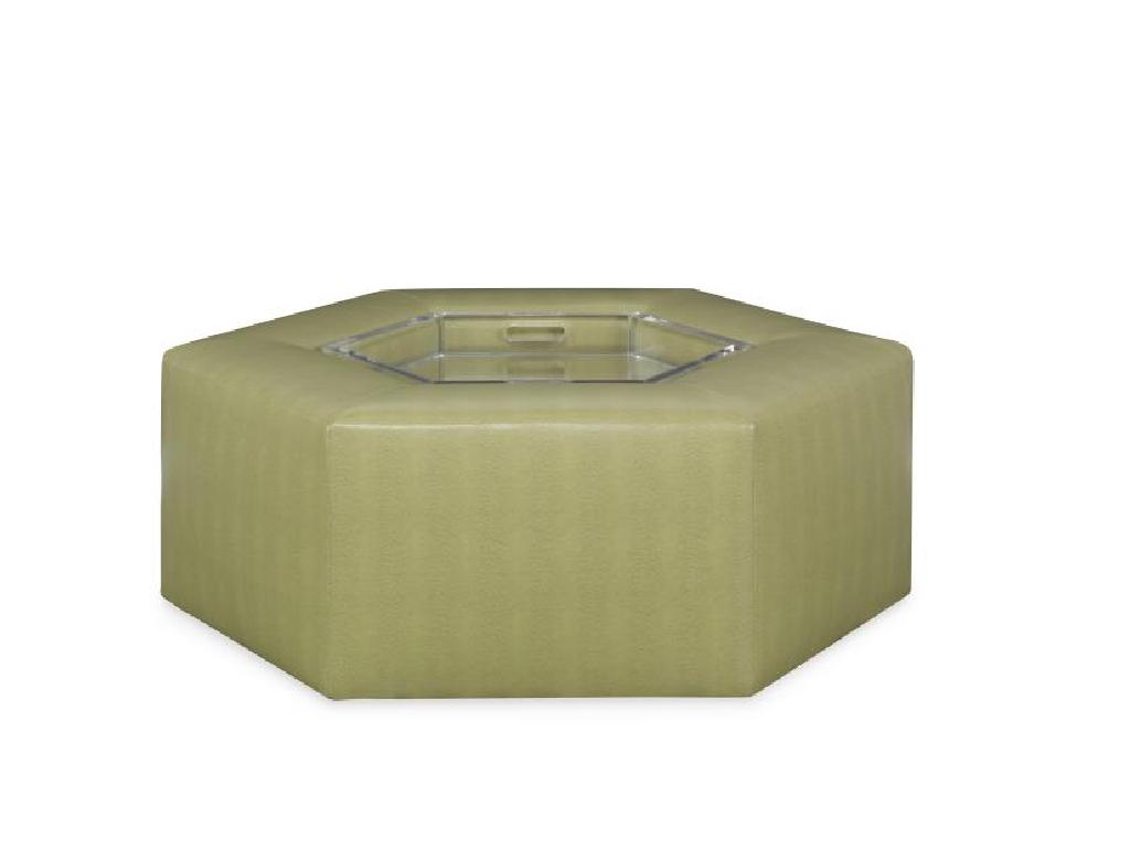 Highland House 1670-46  Menil Cocktail Ottoman with Acrylic Tray
