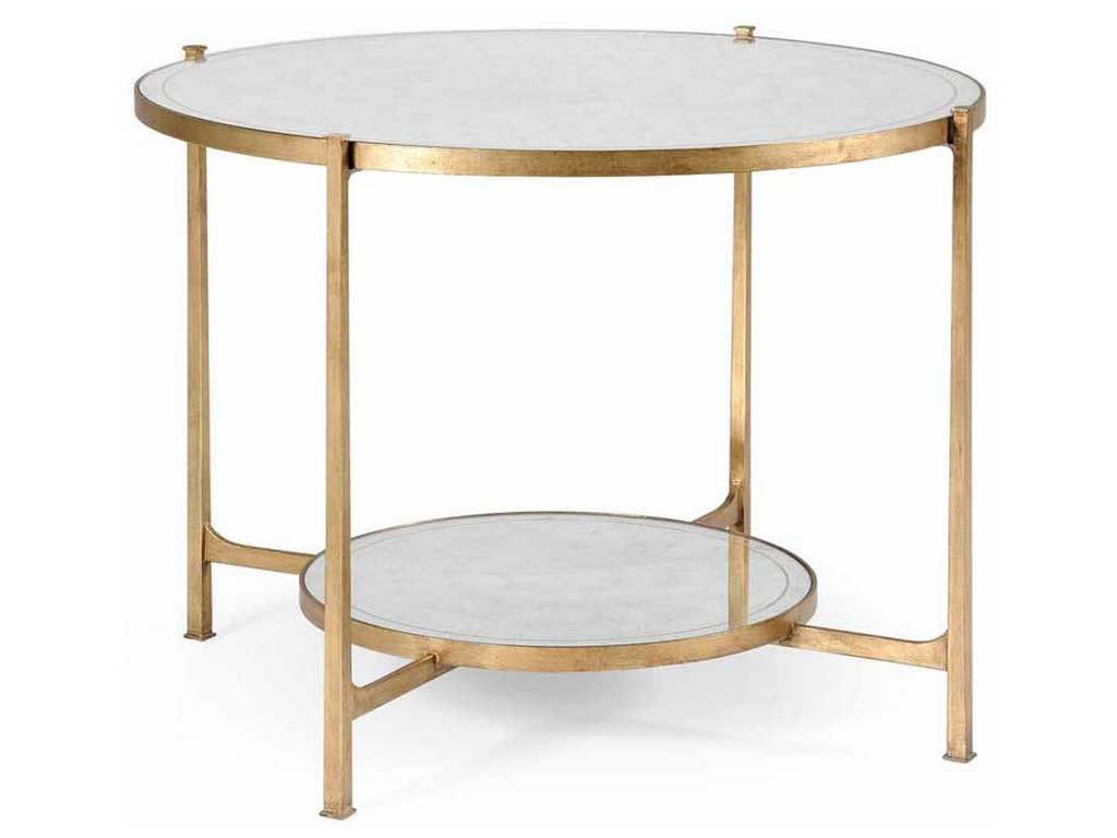 Jonathan Charles 494104-G Eglomise and Gilt Iron Center Table Jonathan Charles 494104-G Eglomise and Gilt Iron Center Table