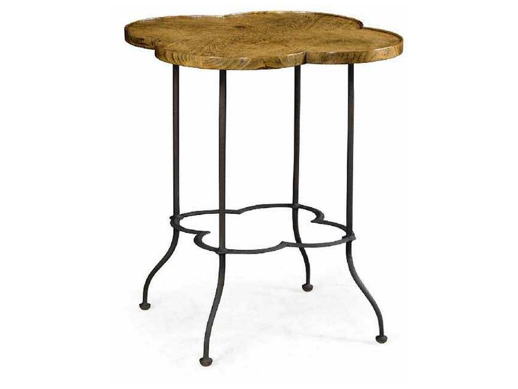 Jonathan Charles 491160-LBC Quatrefoil Light Brown Chestnut Lamp Table