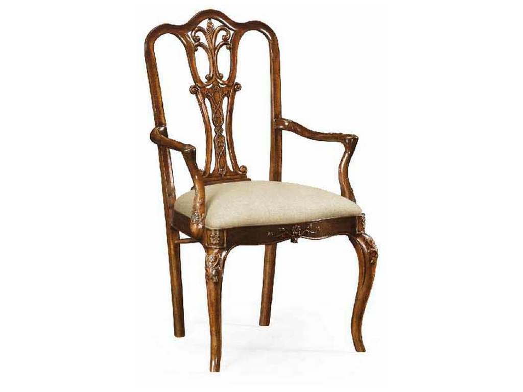 Jonathan Charles 492476-AC-MAH-F001 Mahogany 18th Century Dining Arm Chair
