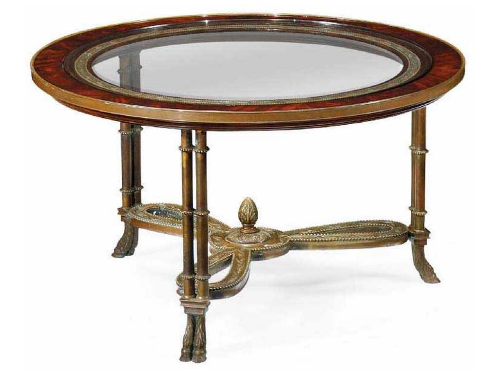 Jonathan Charles 492649-MAH JC Traditional Napoleon III coffee table brass base