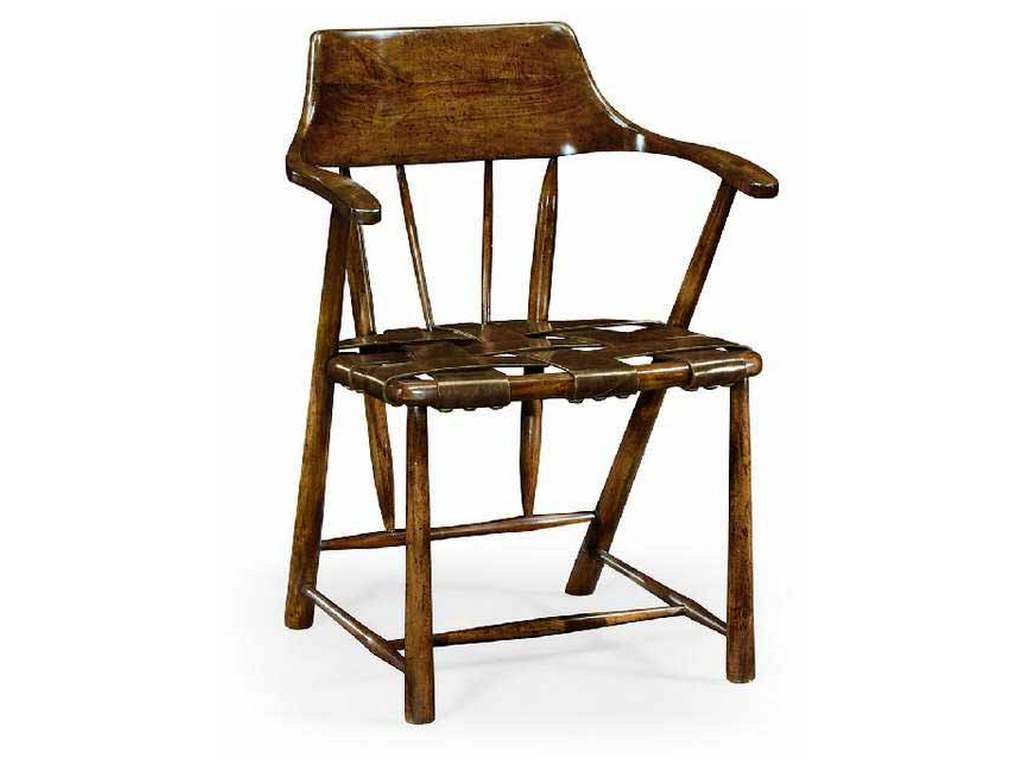 Jonathan Charles 492783-WAL-L002 Traditional Walnut Captains Chair