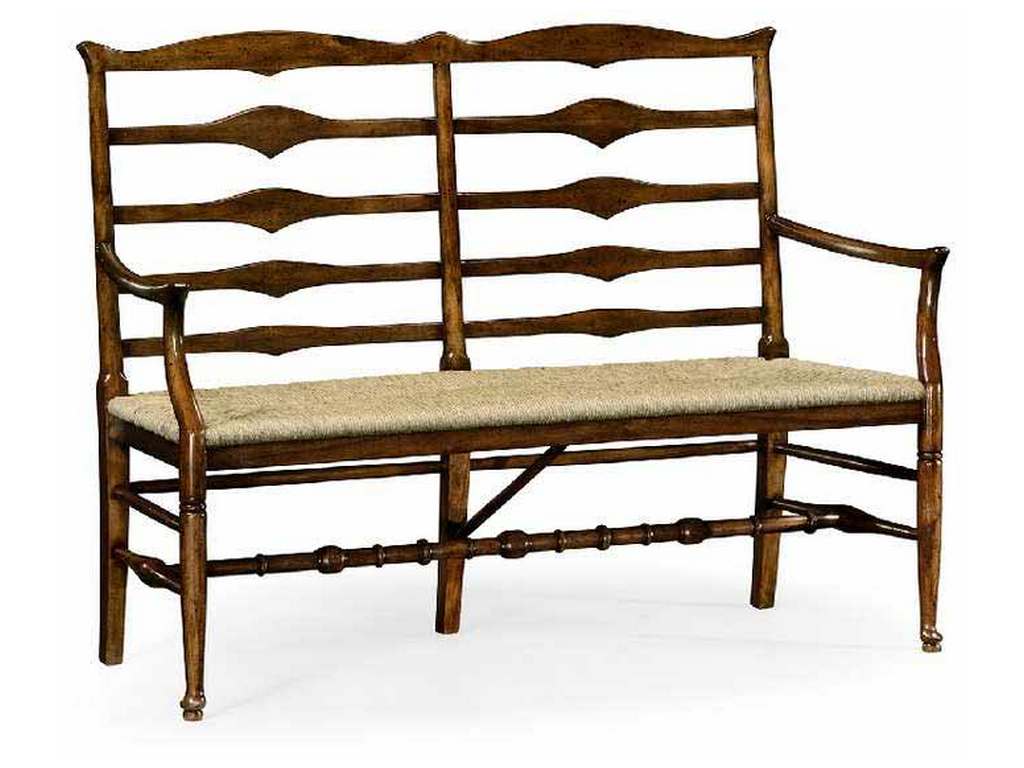 Jonathan Charles 492803-WAL Casual Ladderback Bench